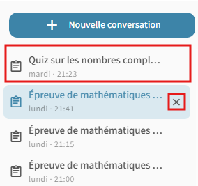 Boîte de dialogue Supprimer la conversation affichant le message de confirmation et les boutons Annuler et OK